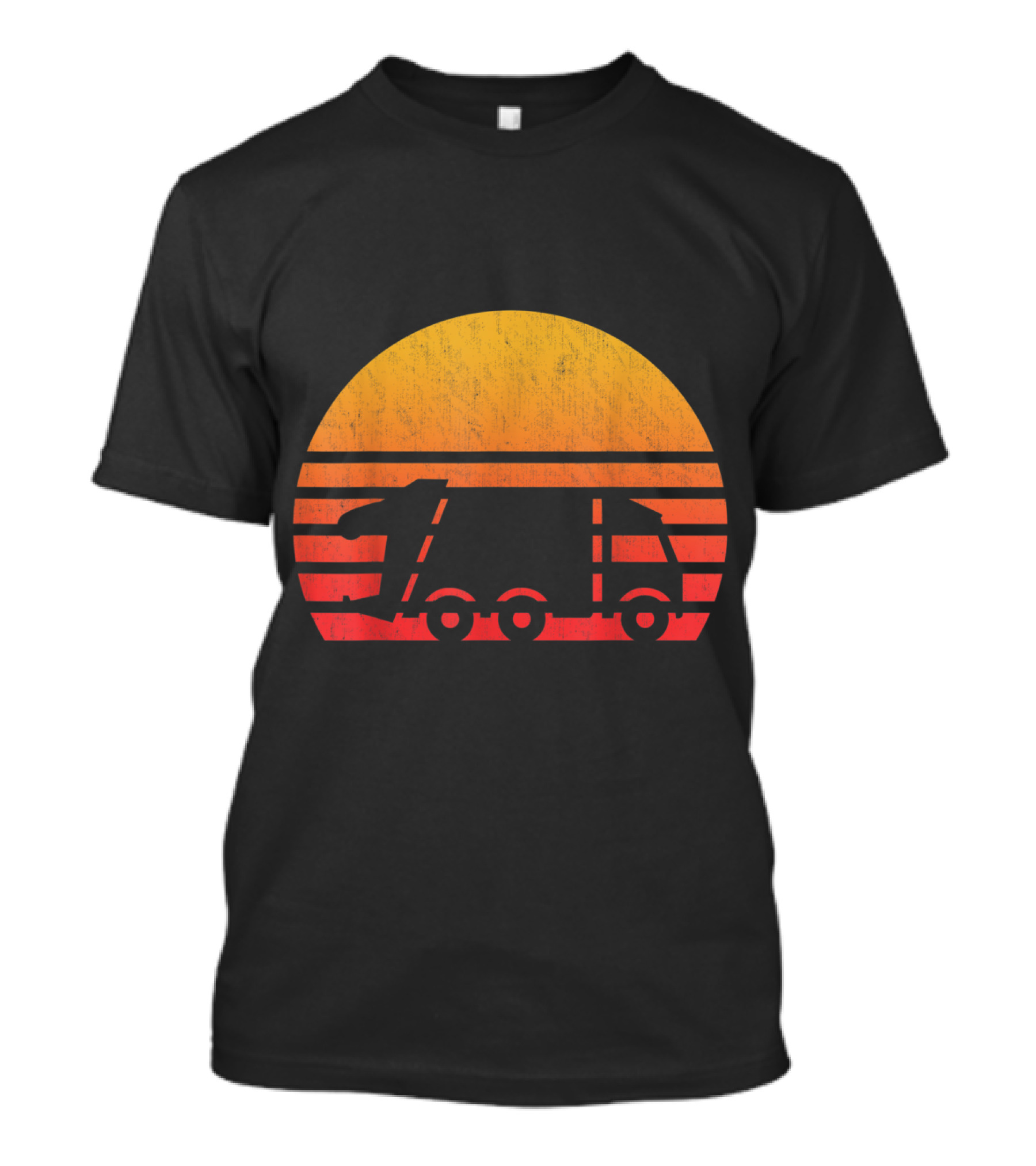 Vintage Sunset Garbage Truck T-Shirt