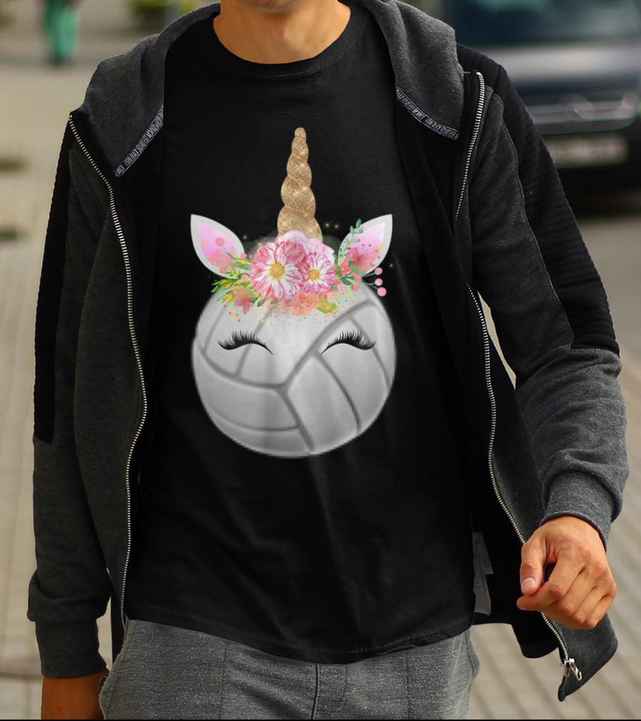 Funny Volleyball Unicorn Sport Love Girls T-Shirt