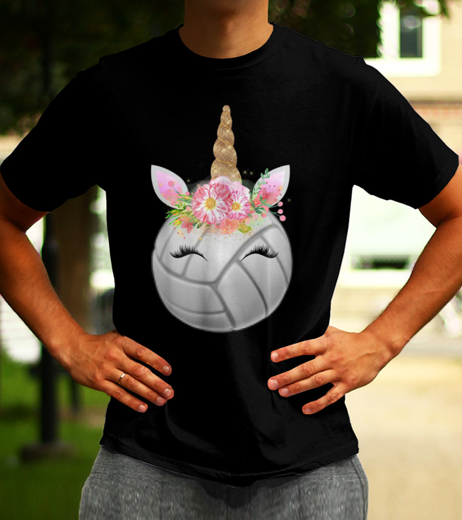 Funny Volleyball Unicorn Sport Love Girls T-Shirt