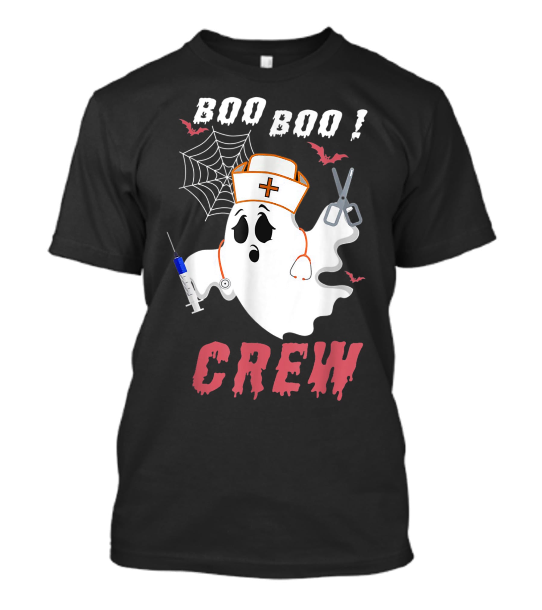 Boo Boo Crew Nurse Ghost Halloween Nurse Costume T-Shirt