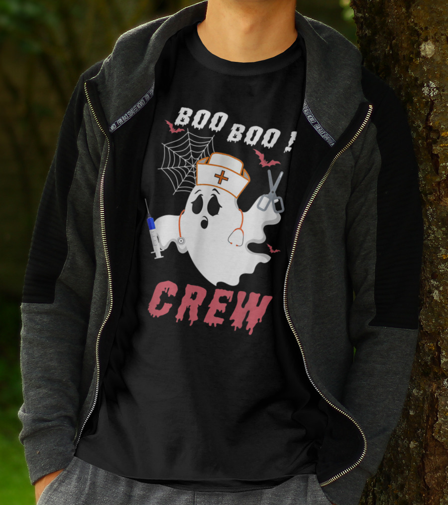 Boo Boo Crew Nurse Ghost Halloween Nurse Costume T-Shirt