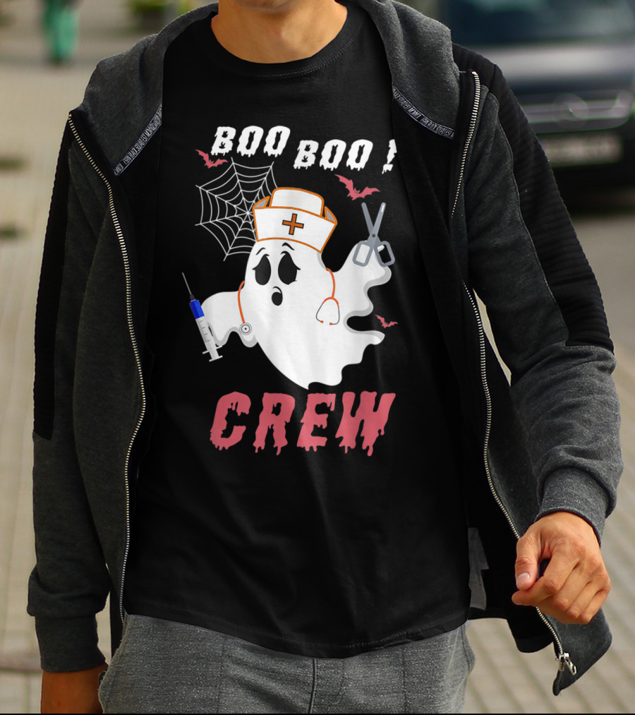 Boo Boo Crew Nurse Ghost Halloween Nurse Costume T-Shirt