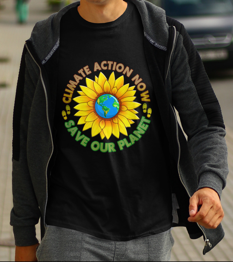 CLIMATE ACTION NOW SAVE OUR PLANET March Strike Movement Wear T-Shirt