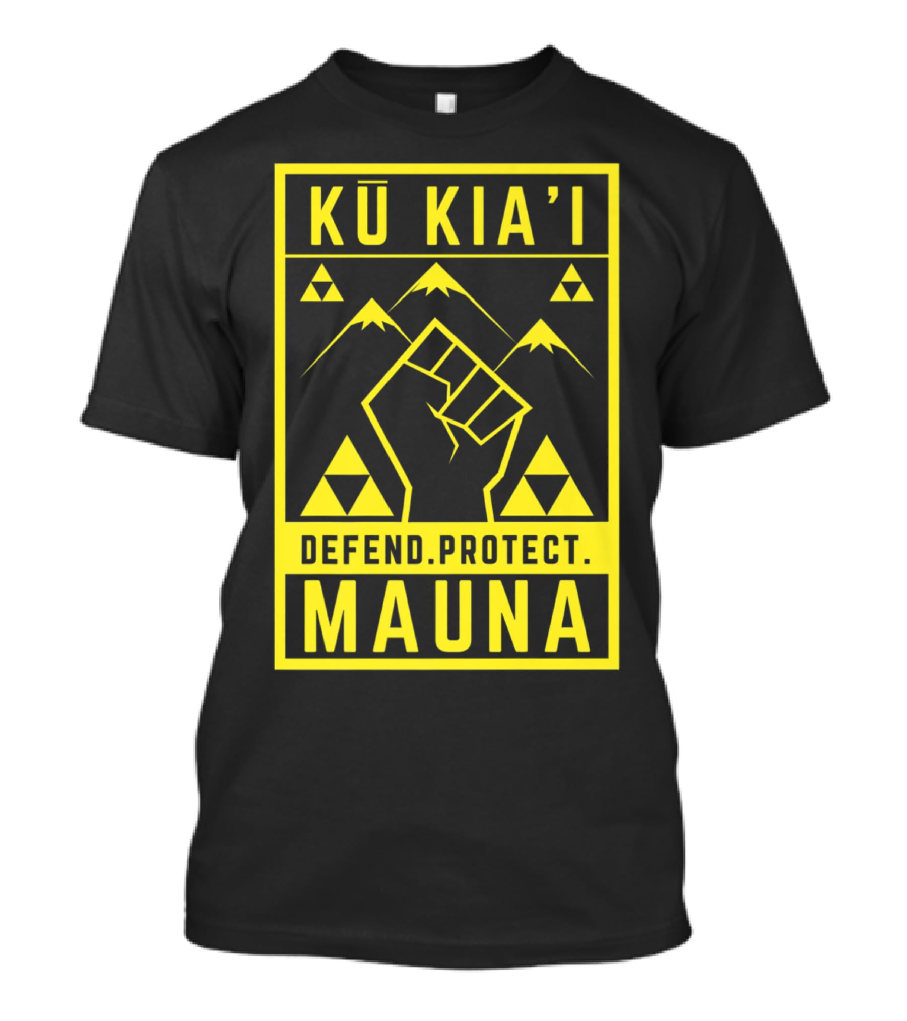 Kū Kia'i Mauna Defend Protect Fist And Mountain Symbols T-Shirt