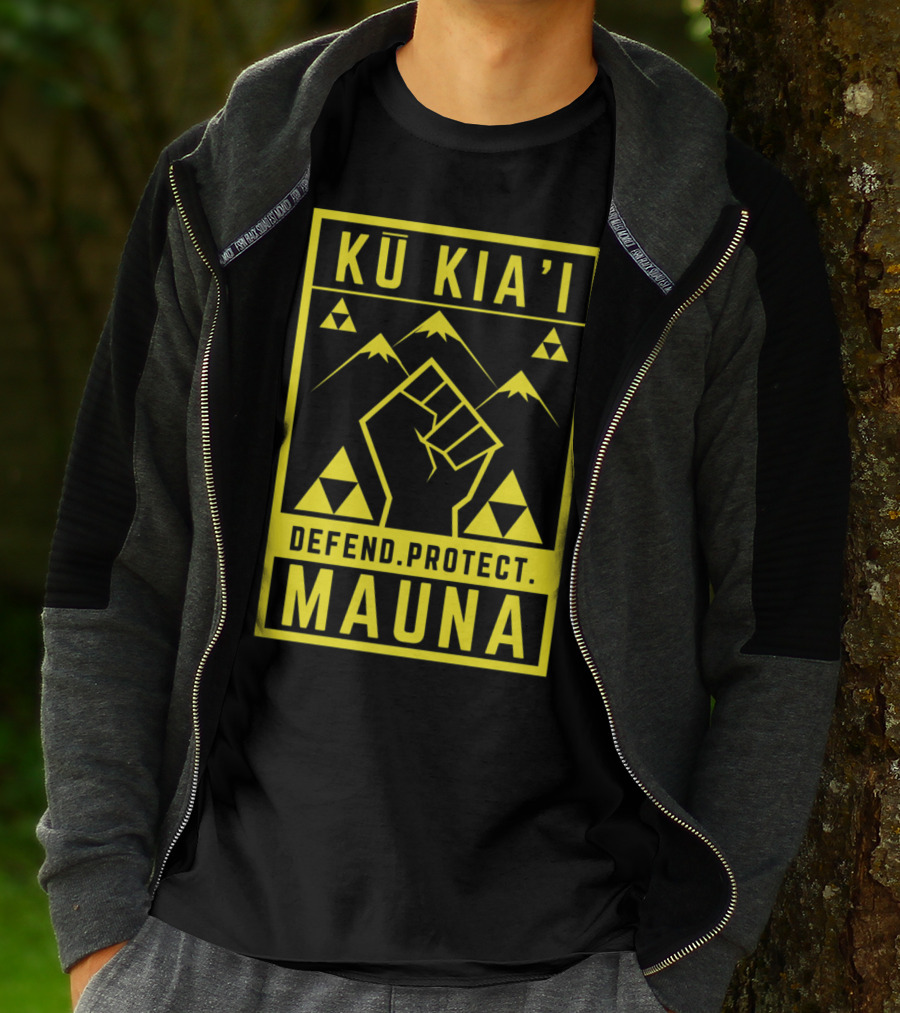 Kū Kia'i Mauna Defend Protect Fist And Mountain Symbols T-Shirt