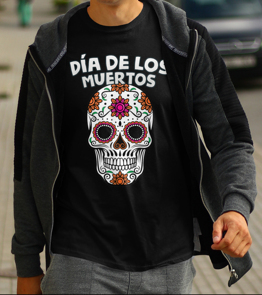 Día De Los Muertos Sugar Skull Camiseta Day Of The Dead T-Shirt