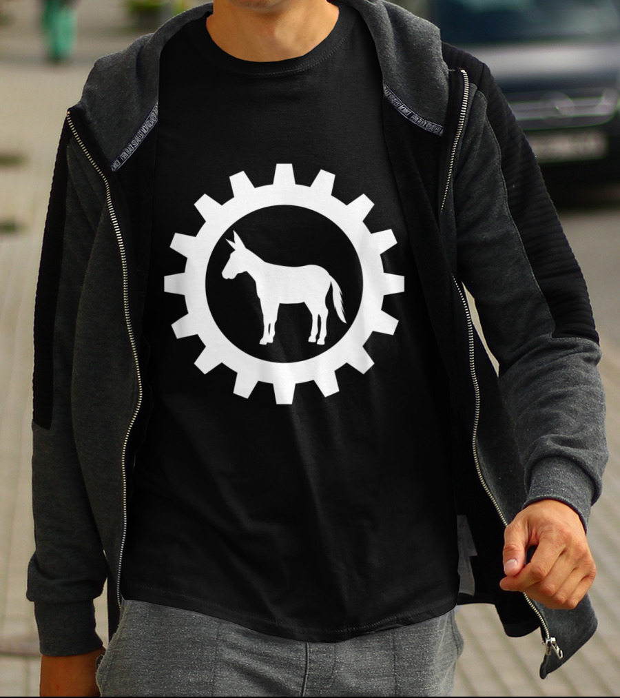 Get Your A$$ In Gear Funny Donkey Gearwheel T-Shirt