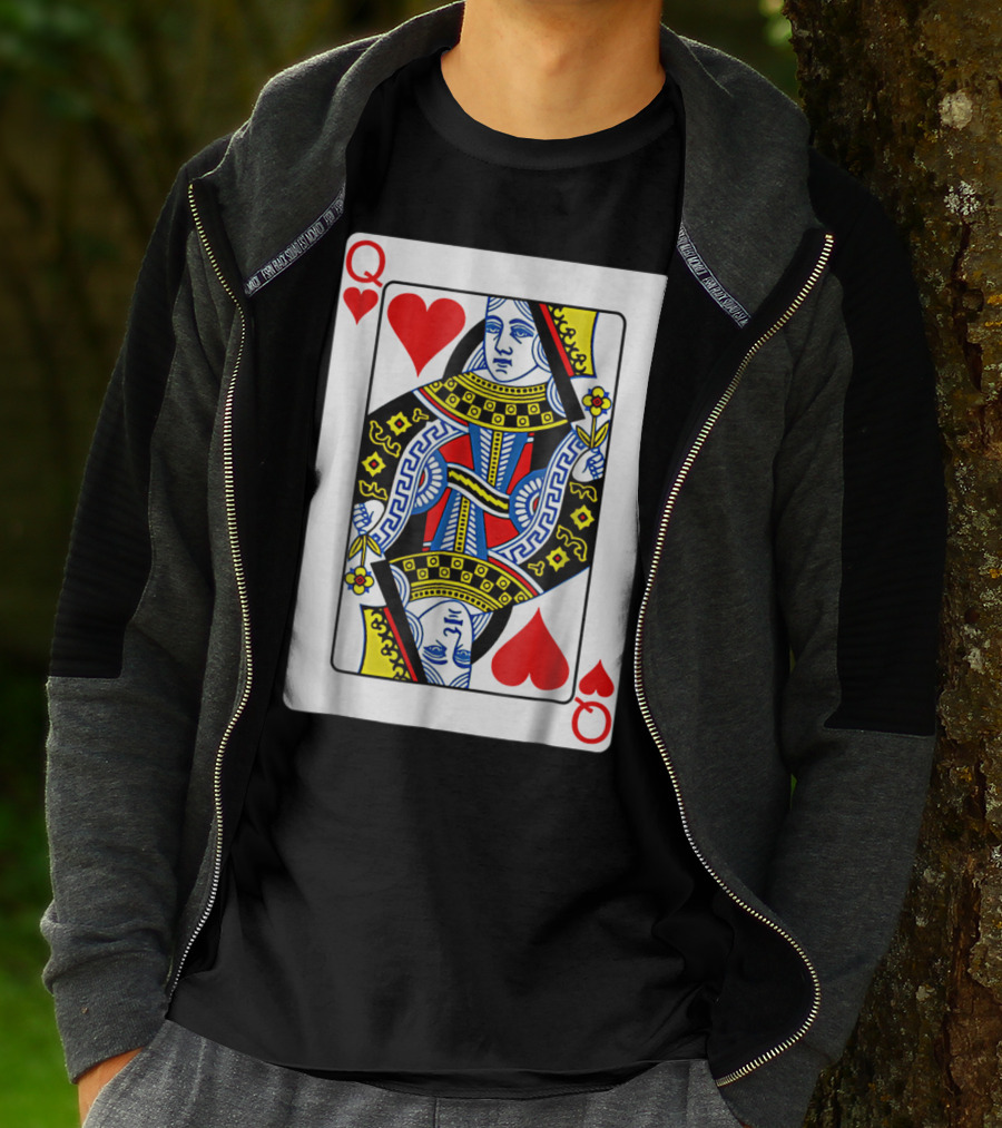 Queen Of Hearts Playing Card Poker T-Shirt