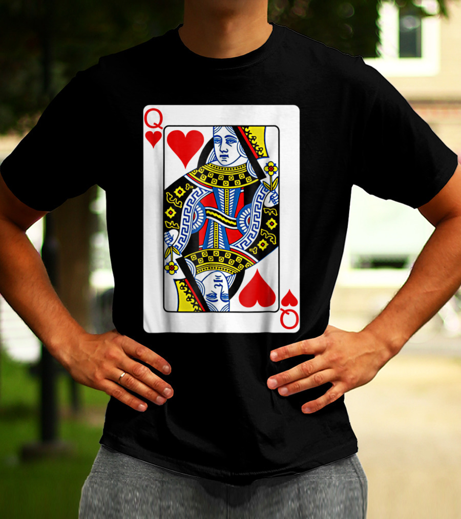Queen Of Hearts Playing Card Poker T-Shirt