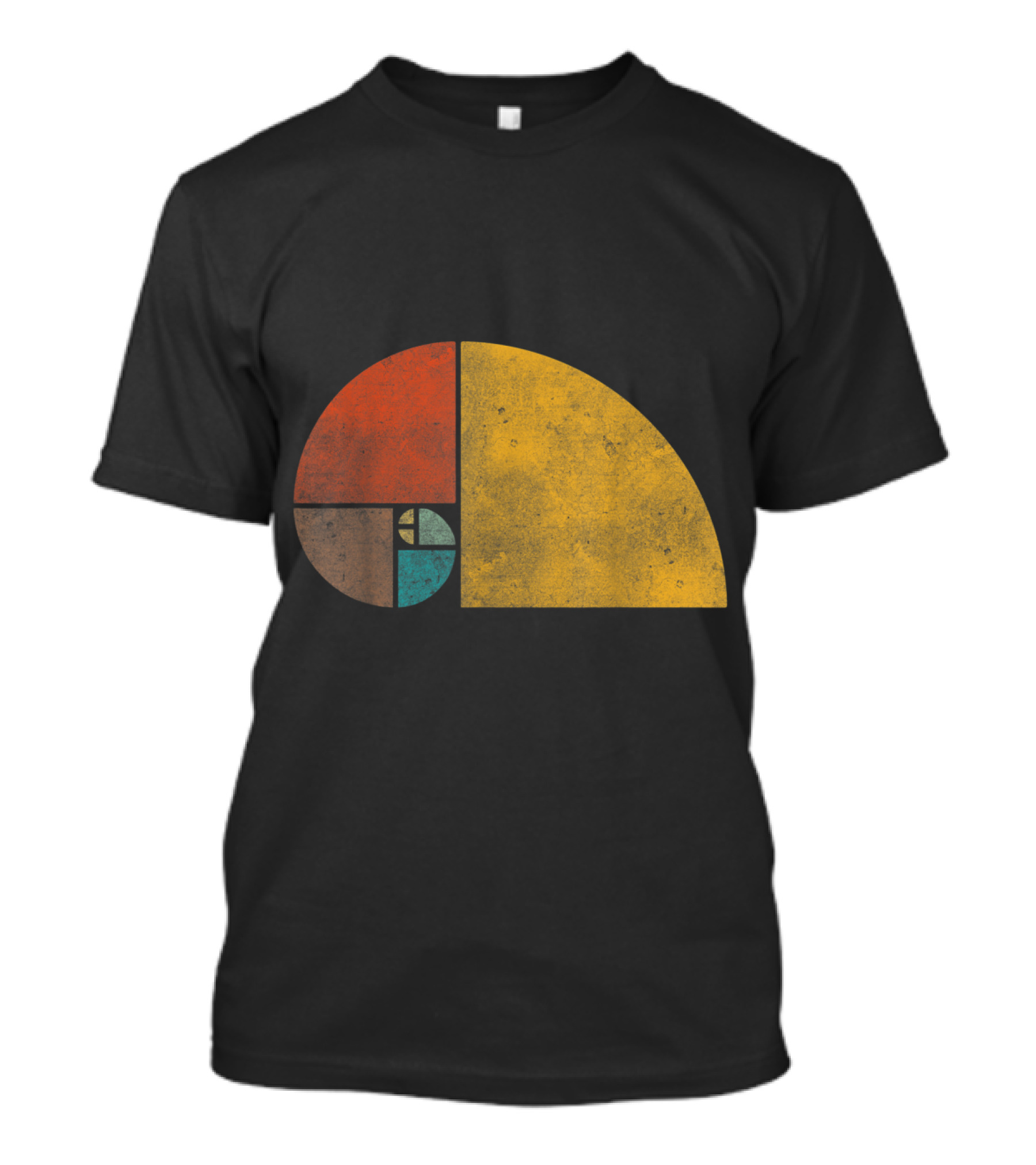 Vintage Fibonacci Golden Ratio Spiral Retro Colors T-Shirt