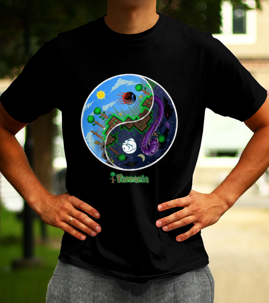 Terraria Night And Day Ying Yang Adventure T-Shirt