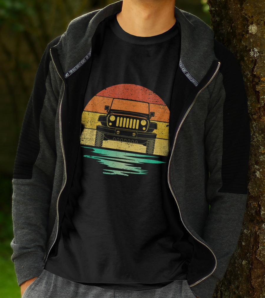 Vintage Sunset Jeep Off Road Adventure T-Shirt