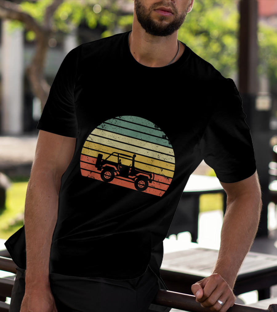 Vintage 70s Sunset Off Road Jeep Adventure T-Shirt