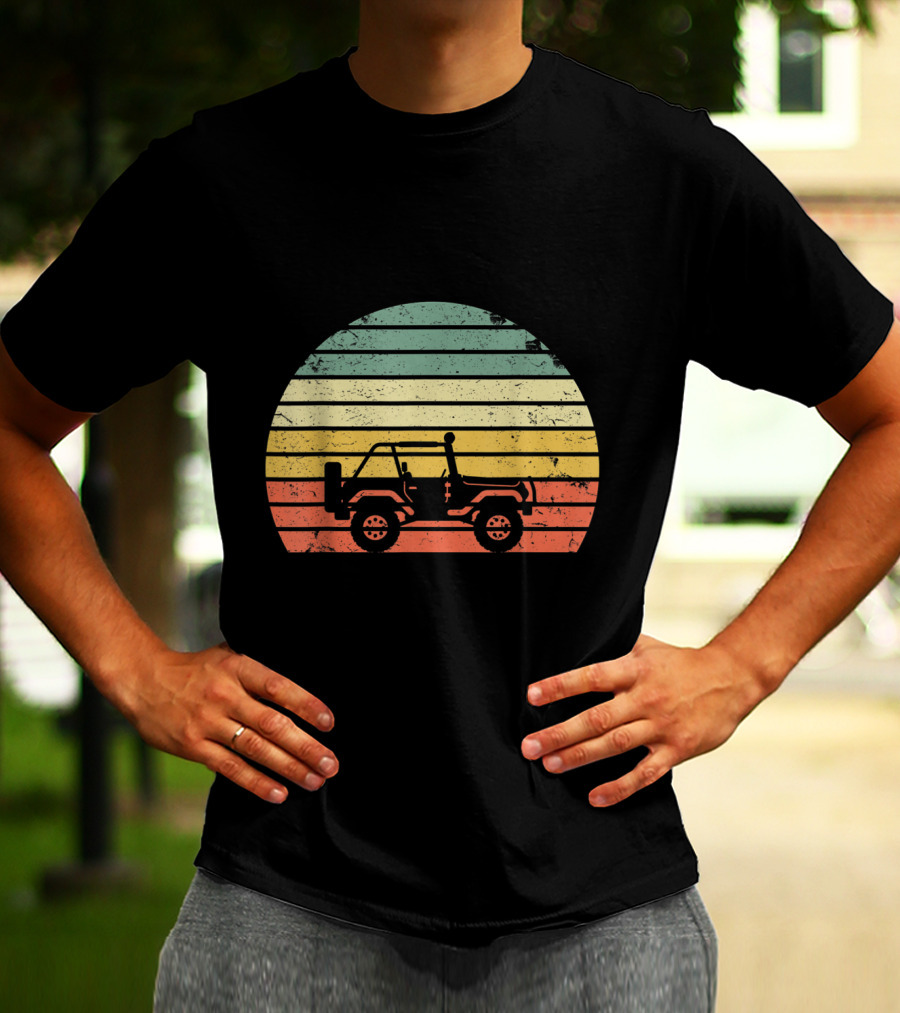 Vintage 70s Sunset Off Road Jeep Adventure T-Shirt
