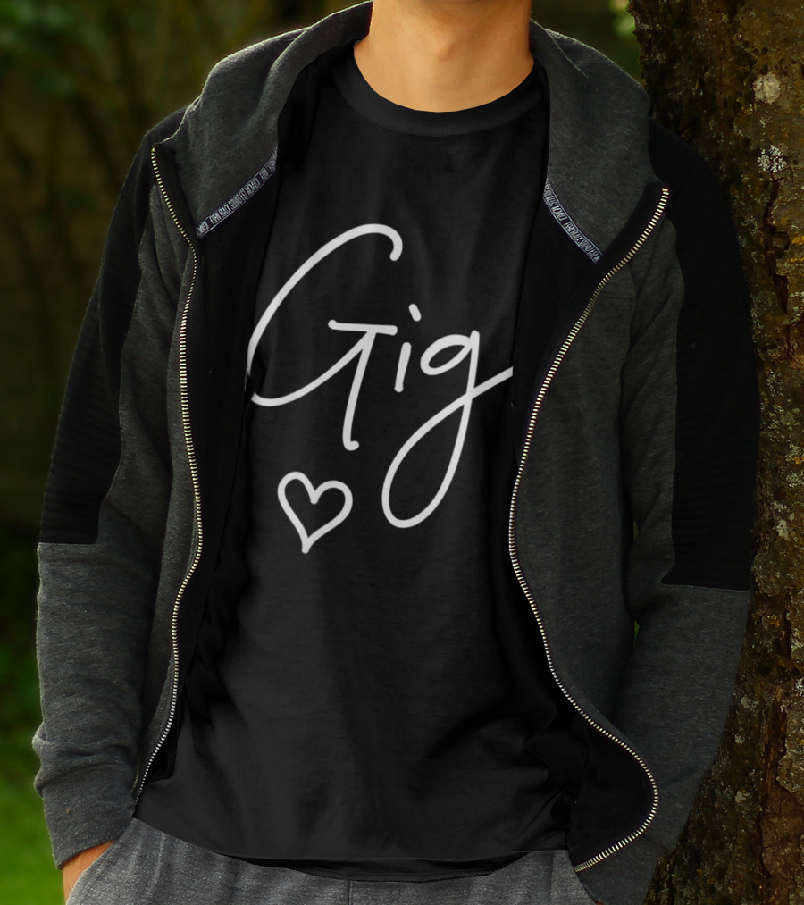 Gigi Grandma Women Christmas Mother's Day Grandson Heart T-Shirt