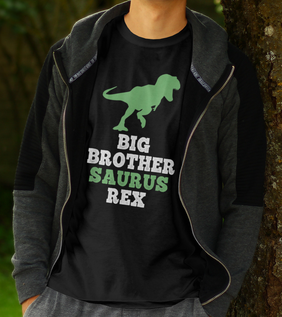 Big Brother Saurus Rex Dinosaur Silhouette Fun T-Shirt