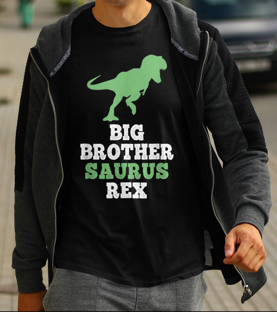 Big Brother Saurus Rex Dinosaur Silhouette Fun T-Shirt