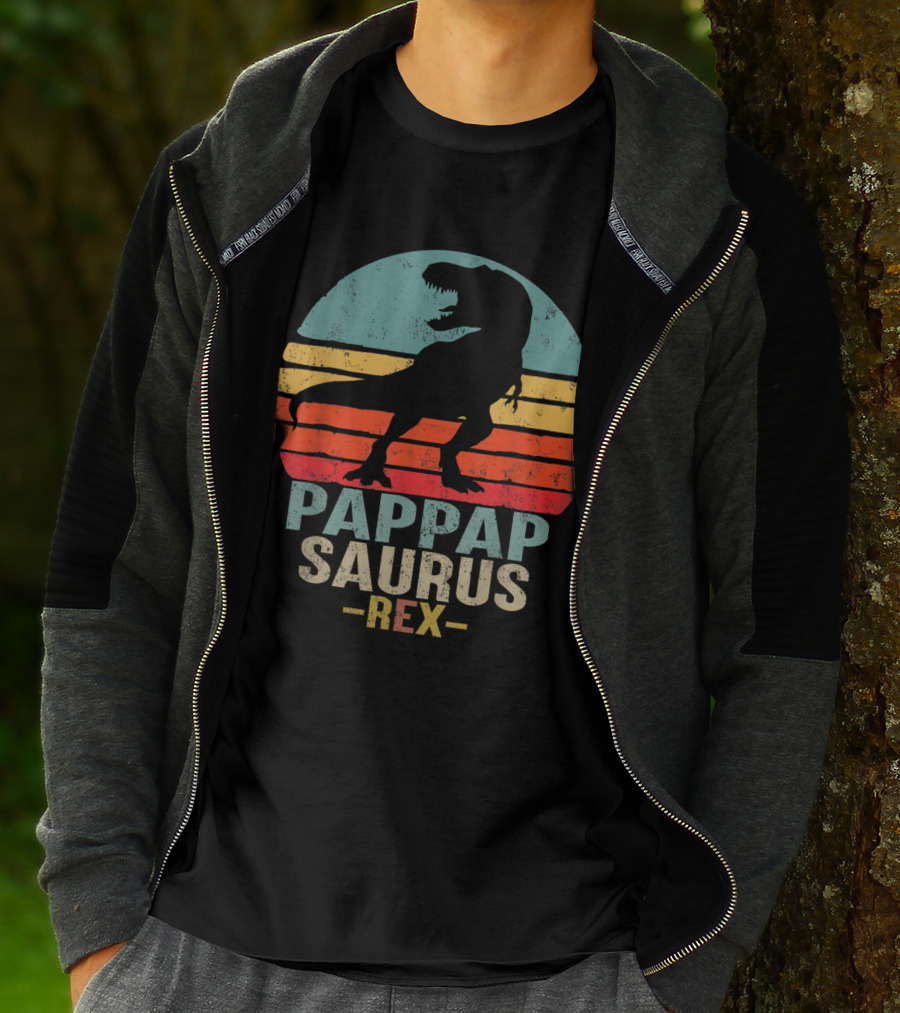 Pappapsaurus Rex T-Rex Dinosaur Retro Vintage T-Shirt
