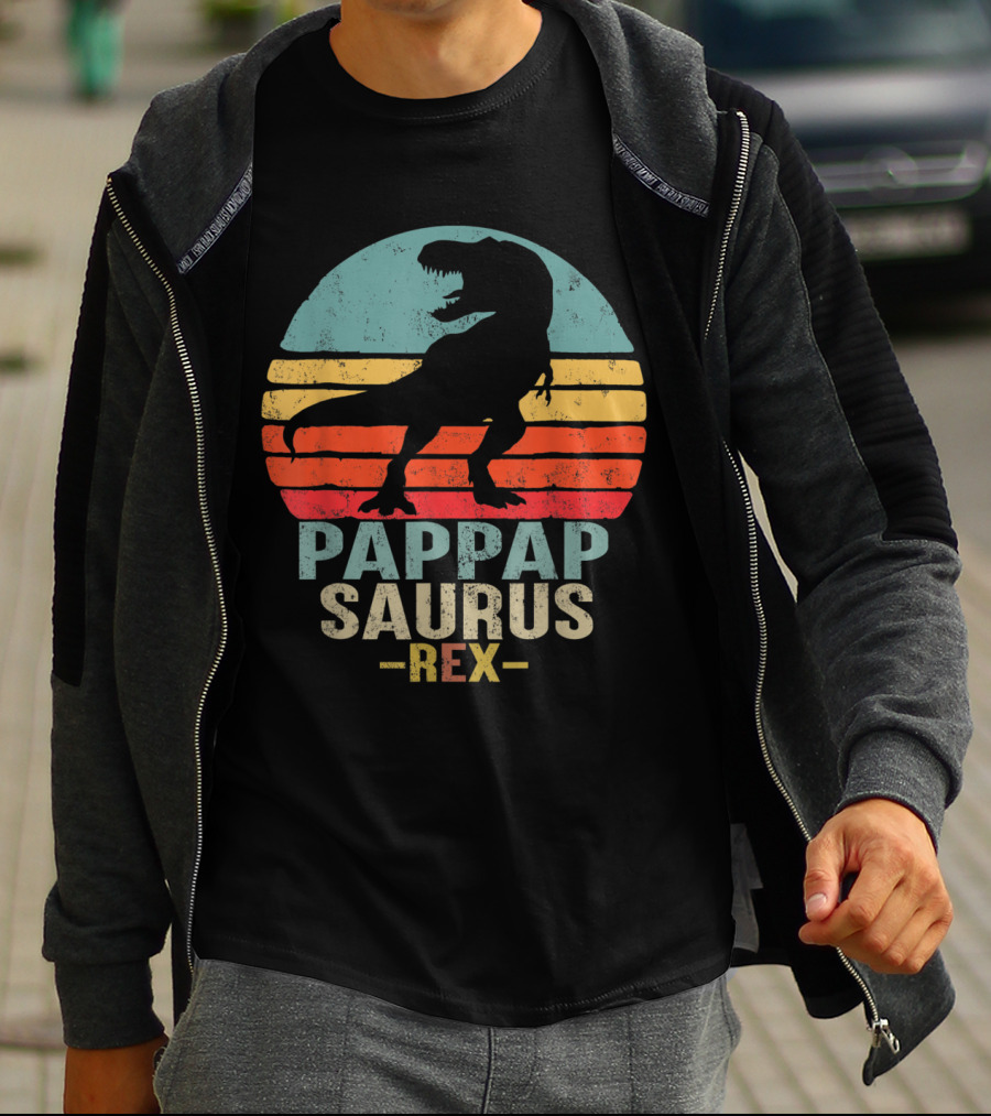 Pappapsaurus Rex T-Rex Dinosaur Retro Vintage T-Shirt