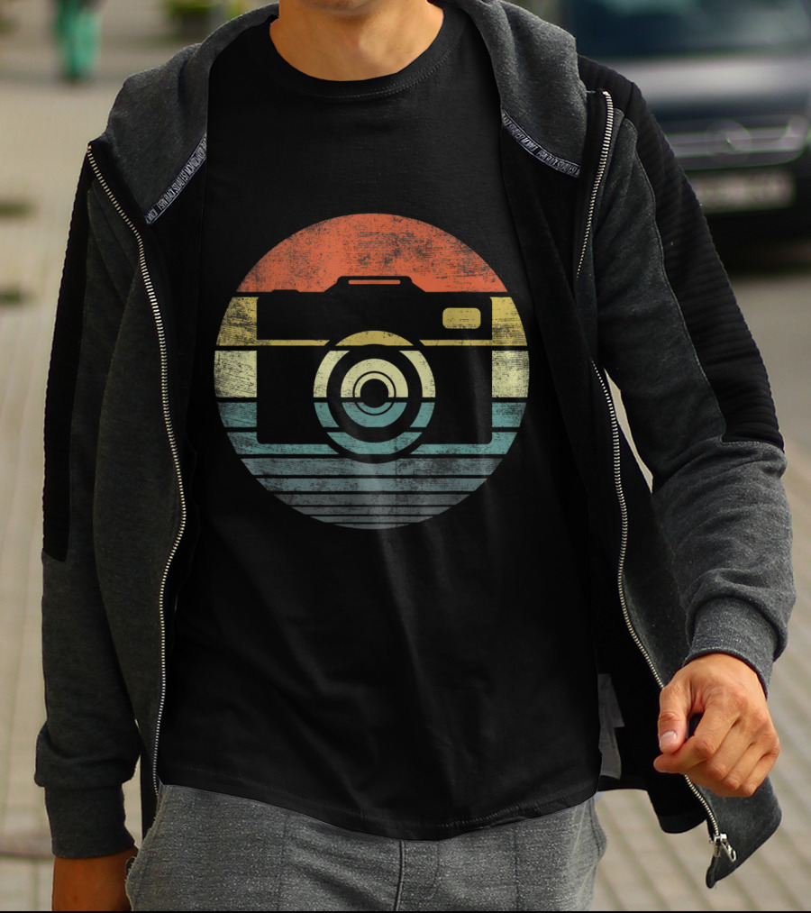 Photographer Vintage Sunset Camera Retro Photography T-Shirt