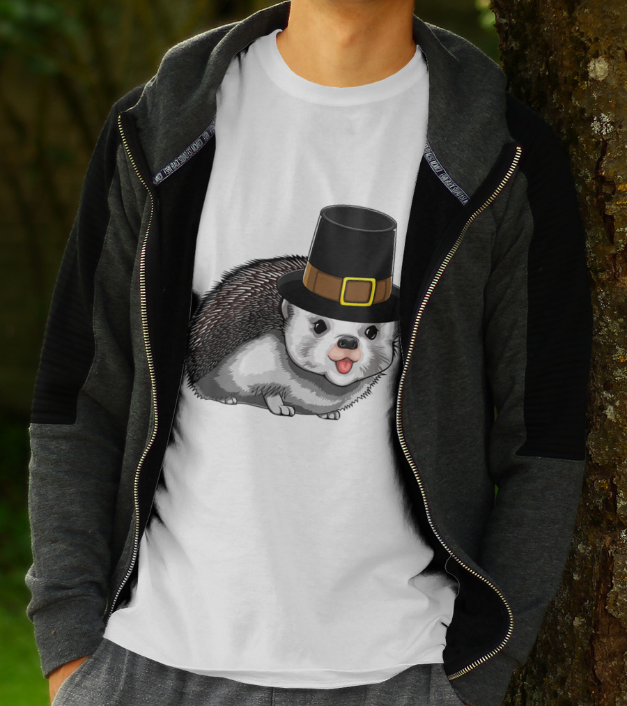Thanksgiving Pilgrim Hedgehog Gratitude Holiday Tradition T-Shirt