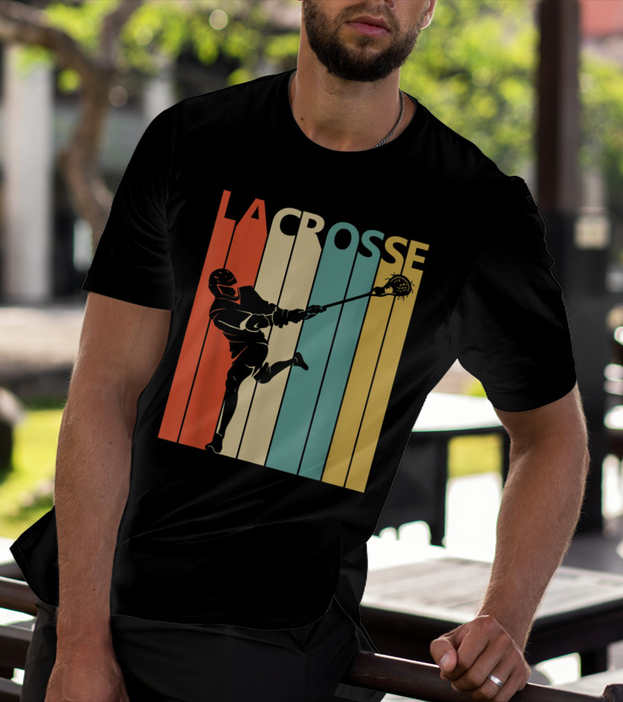 Vintage Lacrosse Retro Stripes T-Shirt