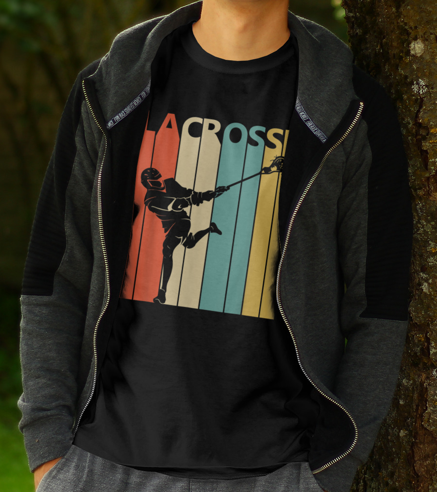 Vintage Lacrosse Retro Stripes T-Shirt