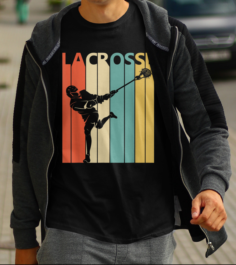 Vintage Lacrosse Retro Stripes T-Shirt