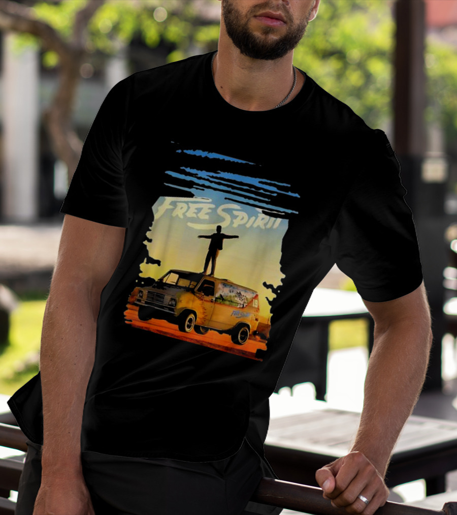 Free Spirit Khalid Van Silhouette On Sunset Background T-Shirt