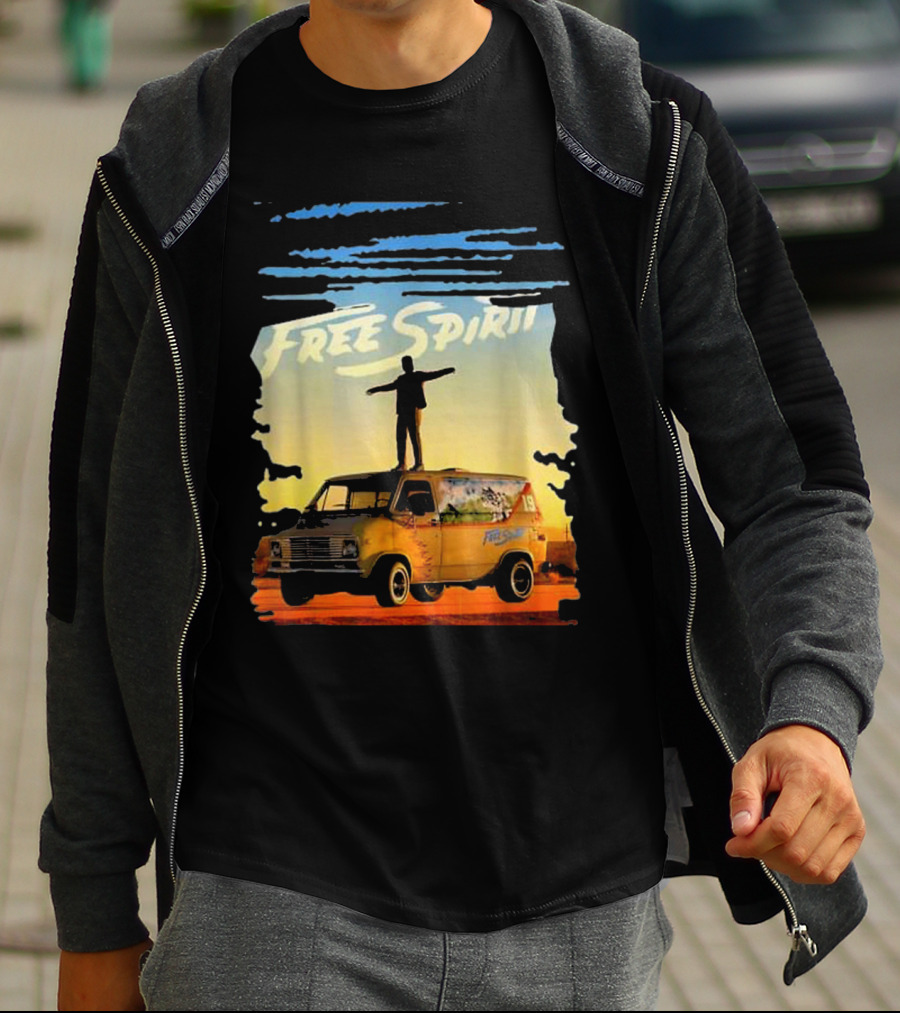 Free Spirit Khalid Van Silhouette On Sunset Background T-Shirt