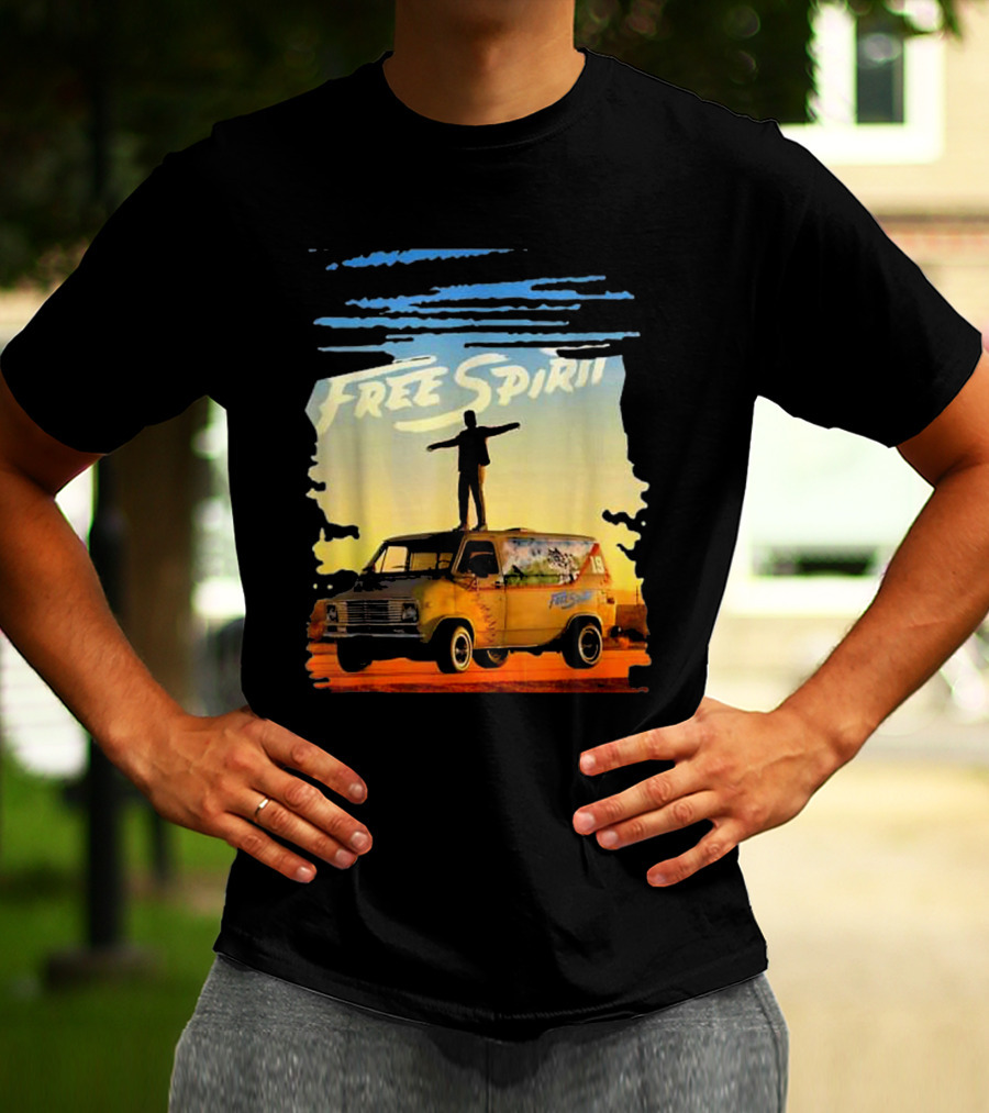 Free Spirit Khalid Van Silhouette On Sunset Background T-Shirt