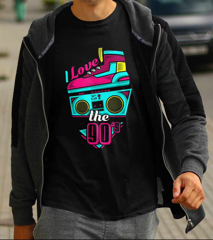 I Love The 90s Boombox And Sneaker Retro Party T-Shirt