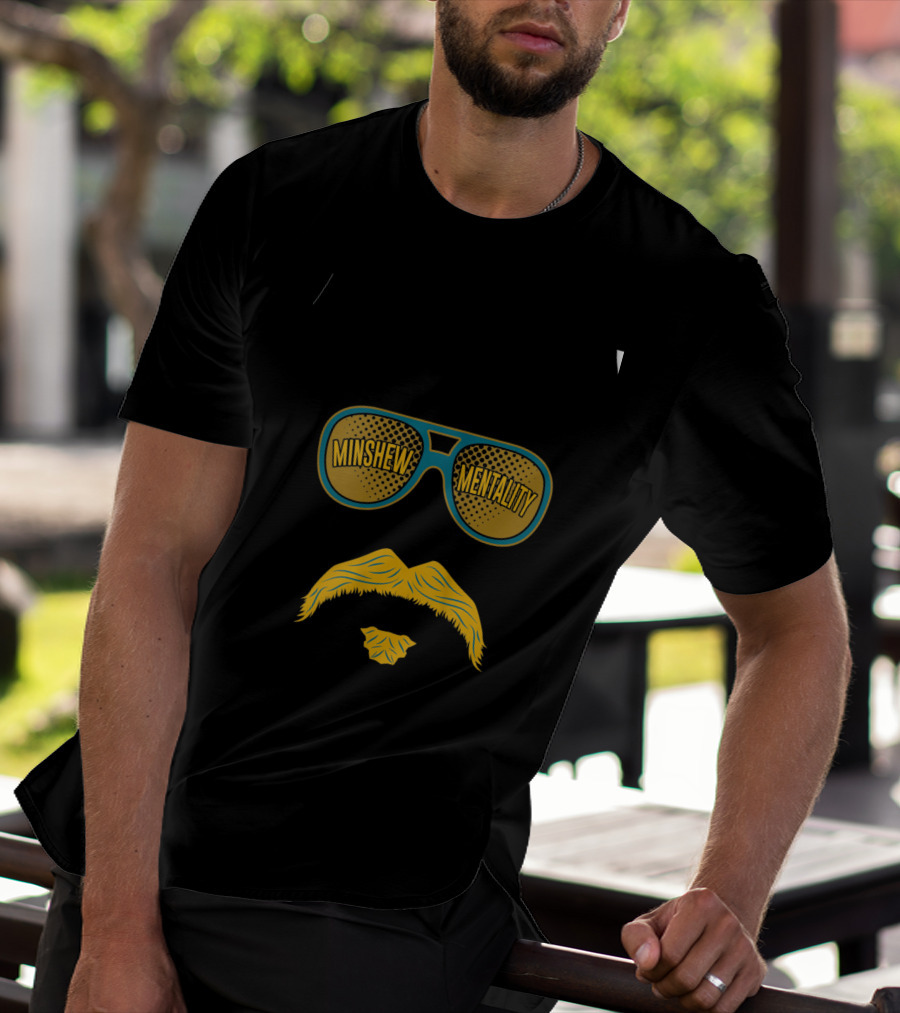 Minshew Mentality Sunglasses Mustache Iconic Look T-Shirt