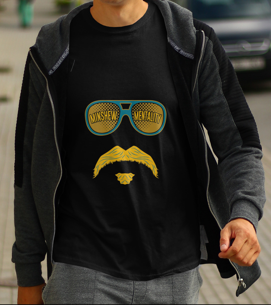 Minshew Mentality Sunglasses Mustache Iconic Look T-Shirt