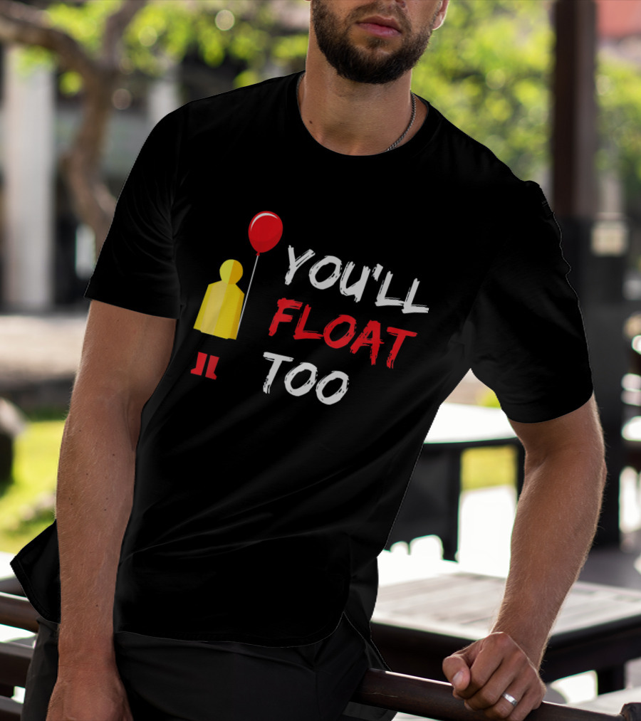 You'll Float Too Red Balloon Yellow Raincoat T-Shirt