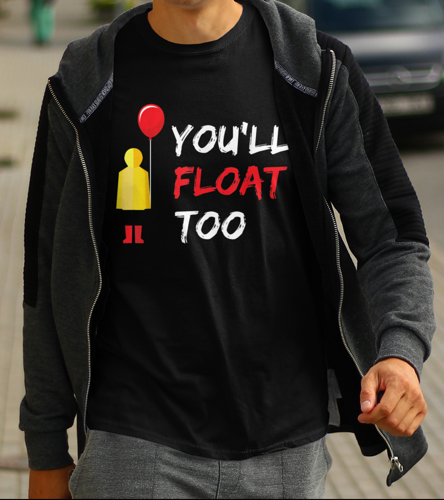 You'll Float Too Red Balloon Yellow Raincoat T-Shirt