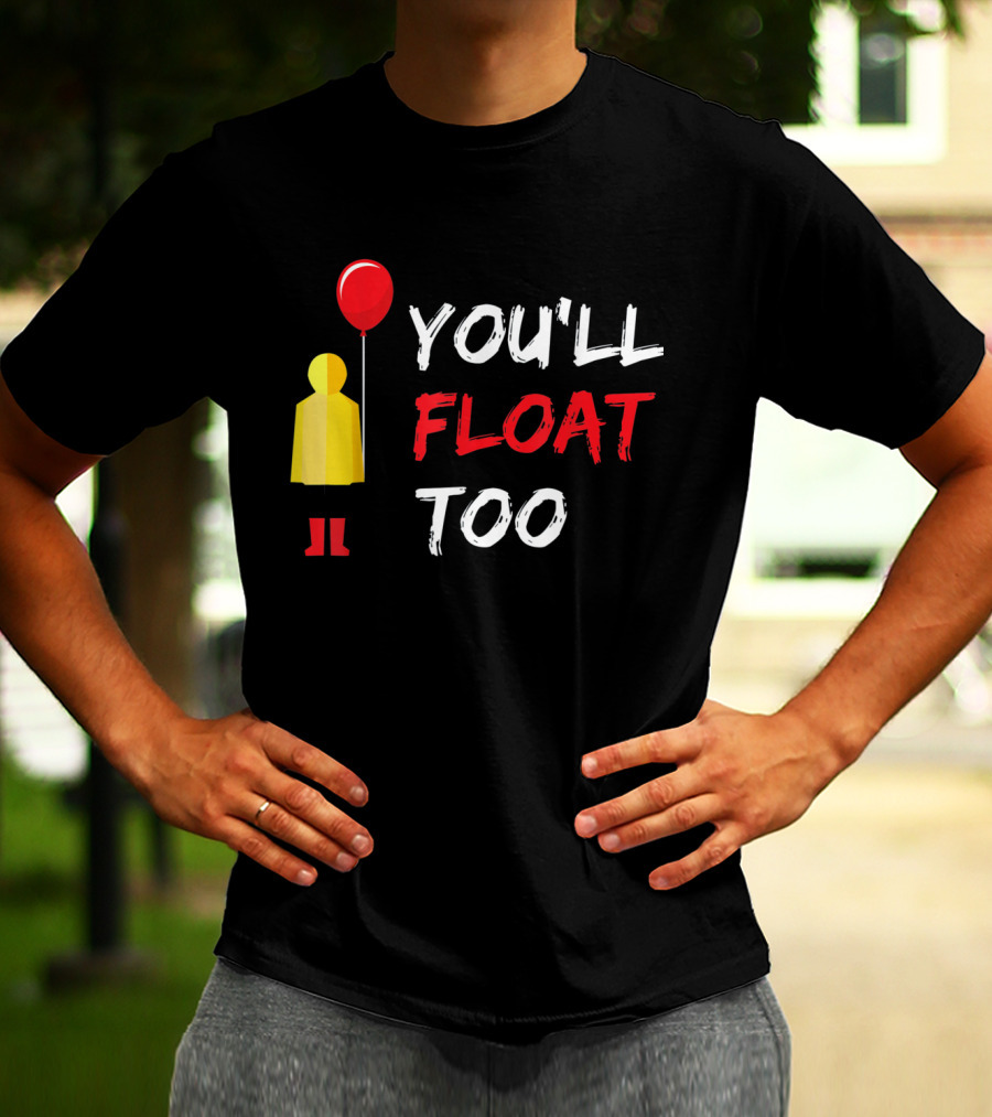 You'll Float Too Red Balloon Yellow Raincoat T-Shirt