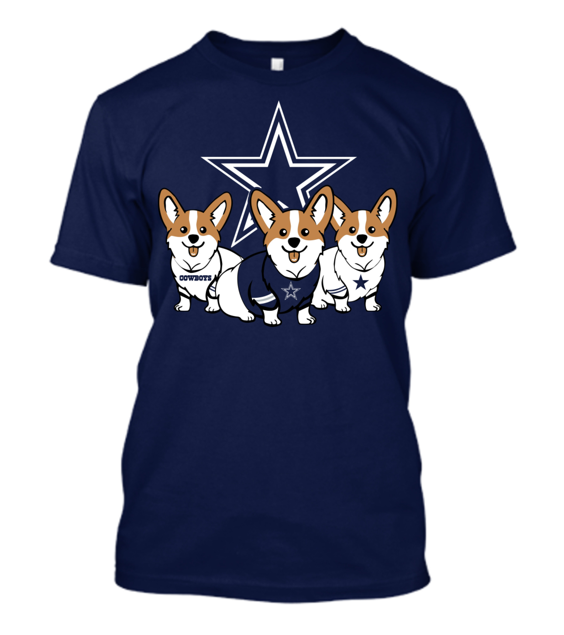 Dallas Cowboys Corgi Trio T-Shirt