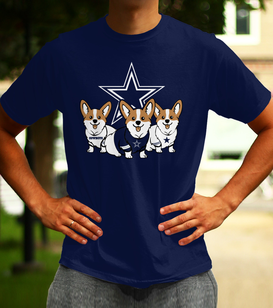 Dallas Cowboys Corgi Trio T-Shirt