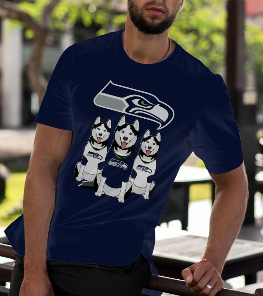 Seattle Seahawks Husky Trio Fan T-Shirt