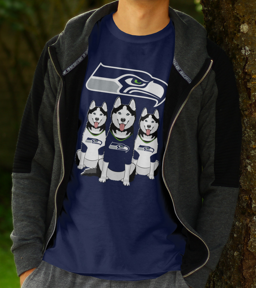 Seattle Seahawks Husky Trio Fan T-Shirt