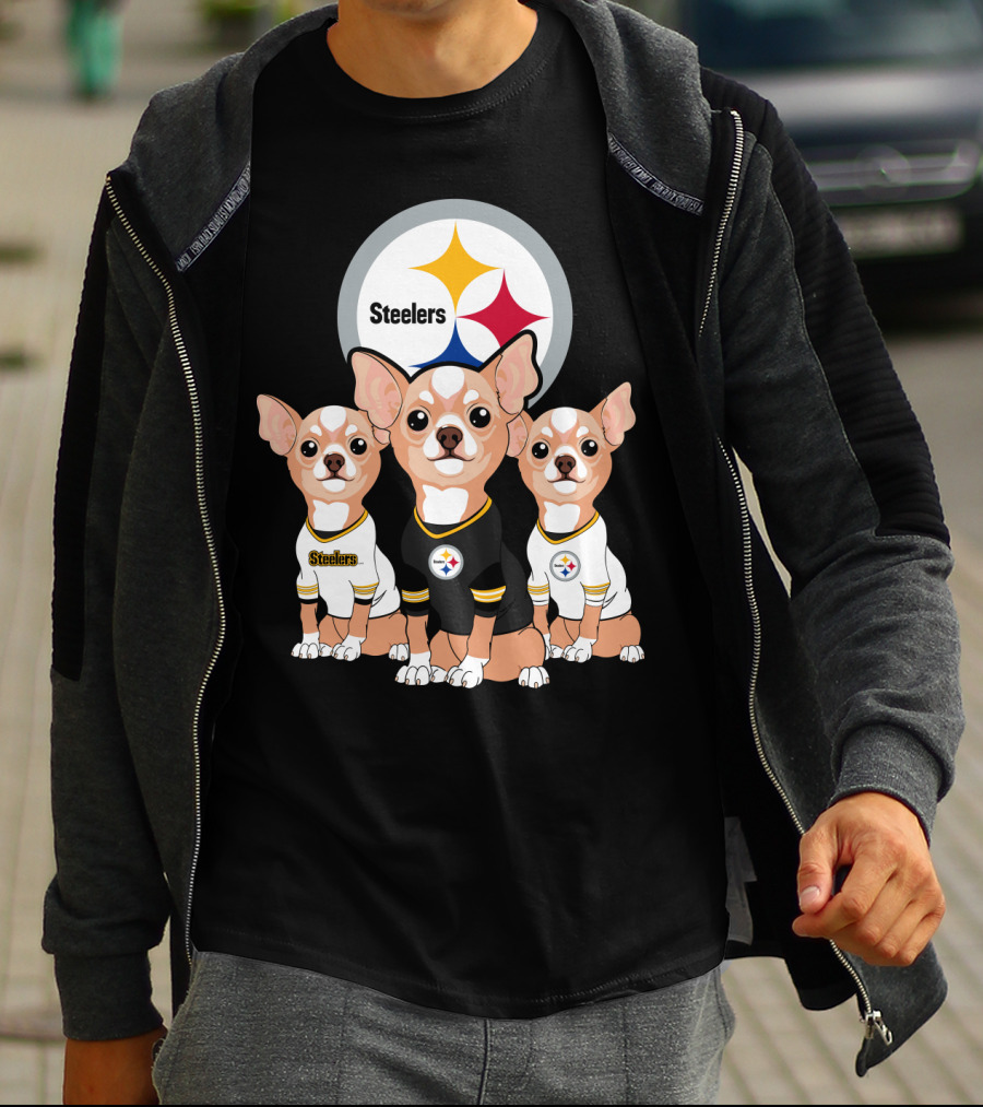 Steelers Chihuahua Trio T-Shirt