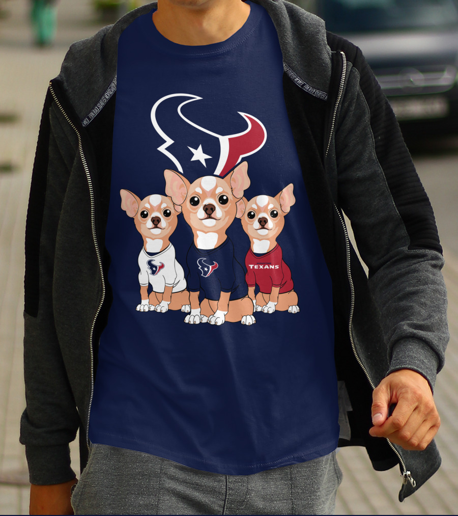 Houston Texans Chihuahua Trio Fan T-Shirt