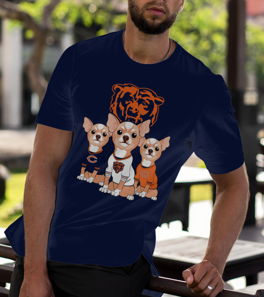 Chicago Bears Chihuahua Trio T-Shirt