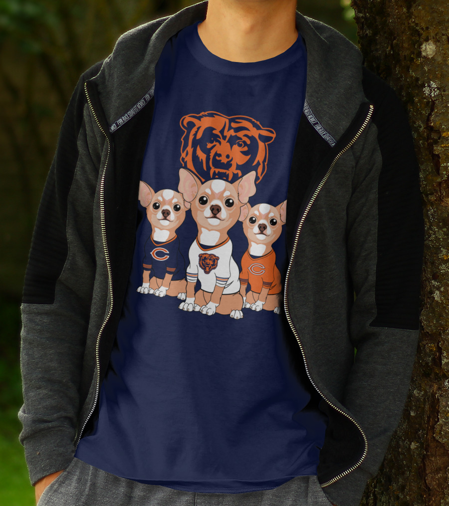 Chicago Bears Chihuahua Trio T-Shirt