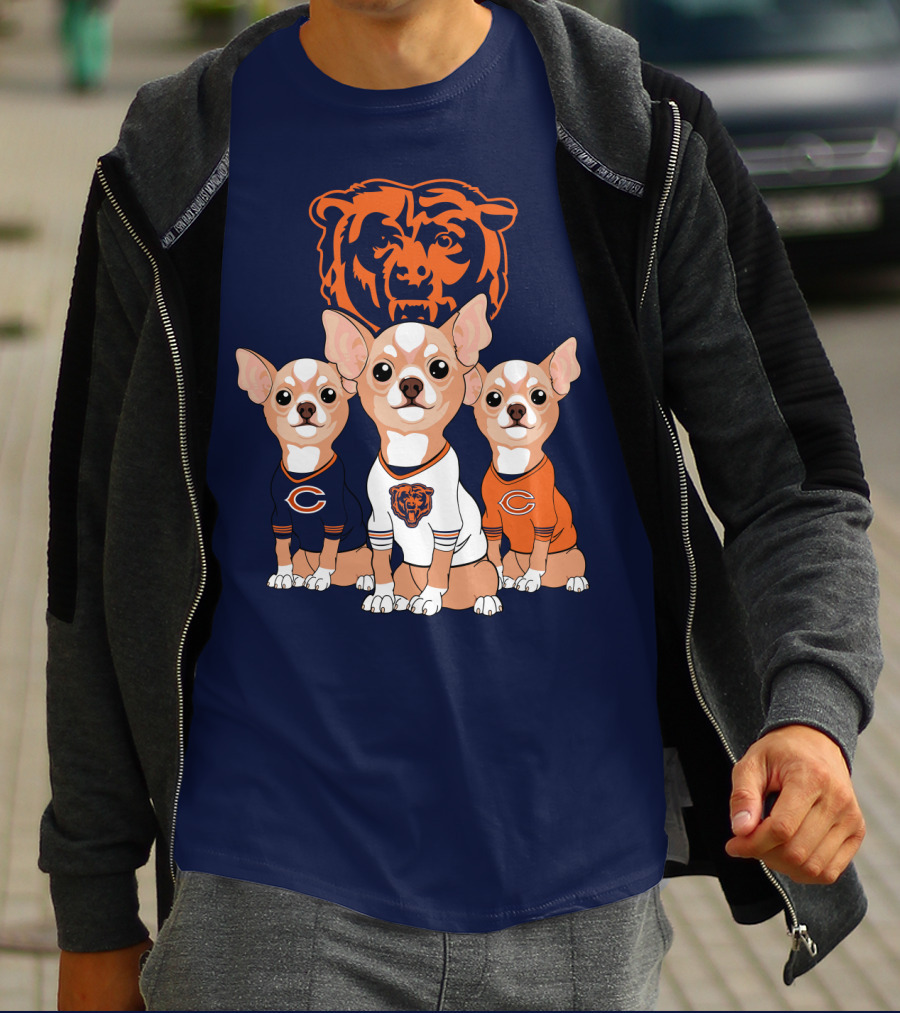 Chicago Bears Chihuahua Trio T-Shirt