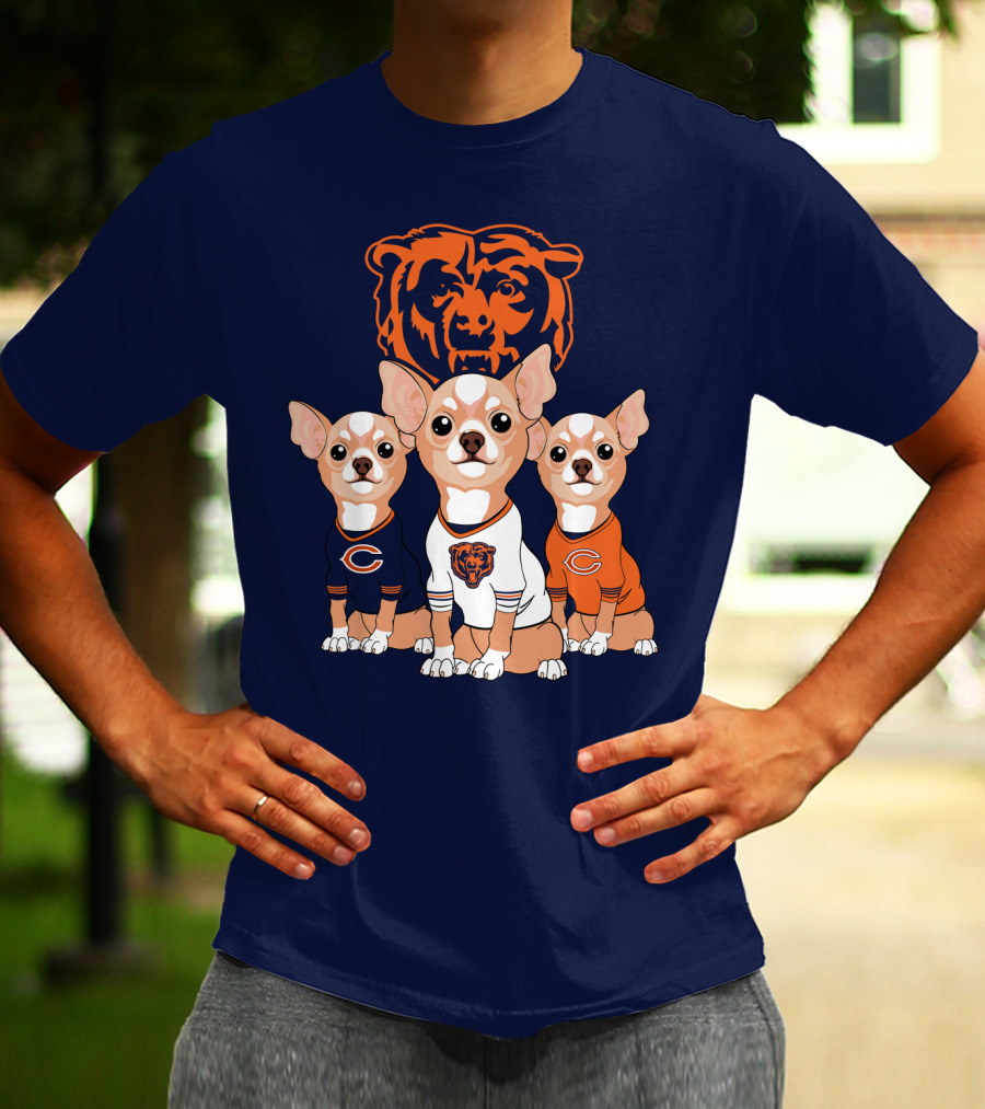 Chicago Bears Chihuahua Trio T-Shirt