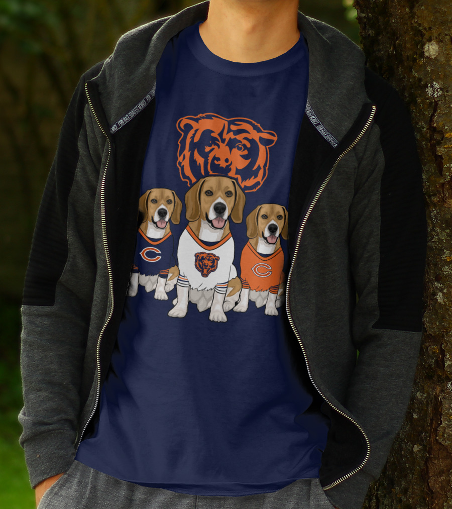 Chicago Bears Beagle Trio T-Shirt