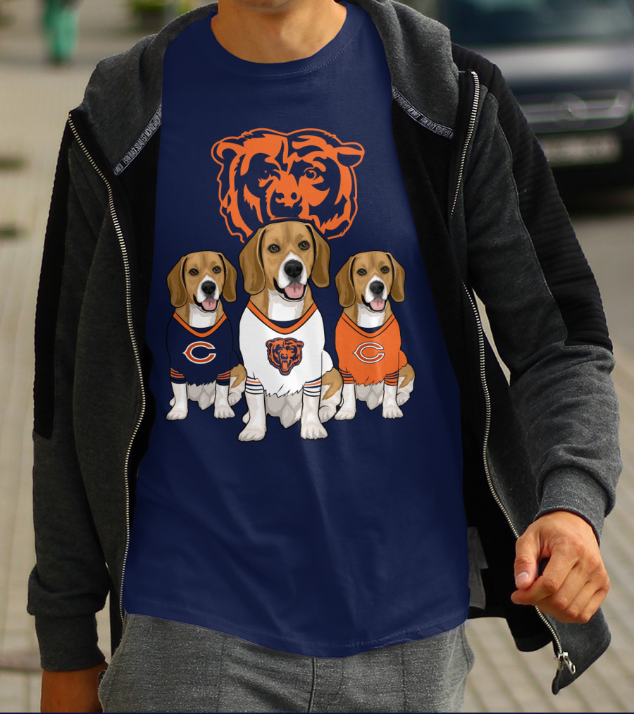 Chicago Bears Beagle Trio T-Shirt