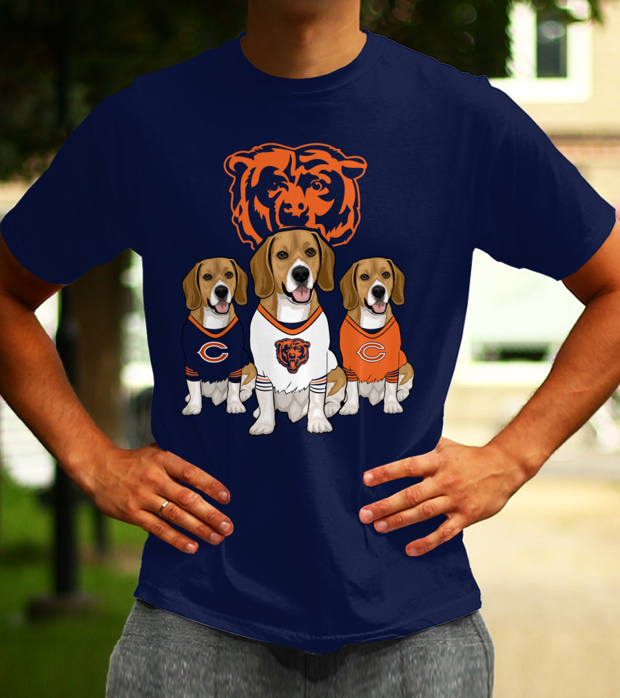 Chicago Bears Beagle Trio T-Shirt